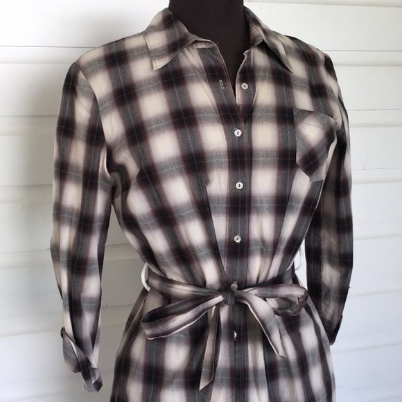 Splendid Tops - Splendid Modern Tartan Plaid Tunic with Belt